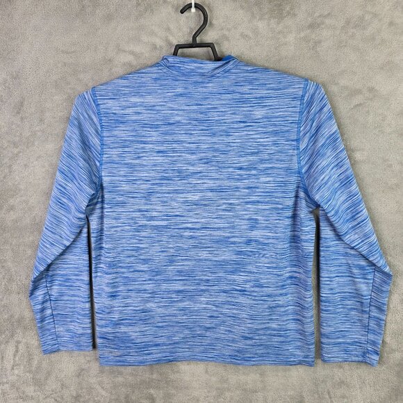 Mens Reebok Heather Blue Active Pullover Shirt 1/4 Zip Long Sleeve Polyester L - Picture 5 of 8